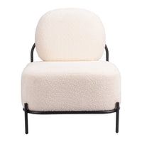 Zuo Arendal Accent Chair - Vanilla-Powder coated steel leg