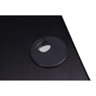 Rocelco DADR+MAFM Deluxe Extra-Wide Adjustable-Height Sit/Stand Desk Riser with Medium Anti-Fatigue Standing Mat, Black-MAFM measures 30" x 20", and provides plenty of room to move around, but still fit into the kneehole of a standard desk or built-in when it is not being used.  The Extra-Wide Rocelco DADR is 37.4" wide, and offers height adjustment from 6.5" - 16.3"