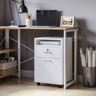 HOMCOM 24" Rolling Document & Printer Filing Cabinet - White-Quality metal plating handles make it easy to open  
