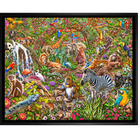 Animal Atrium by Michael Fishel - Framed Canvas - 26" x 22"-Premium canvas print with gallery-wrapped edges
