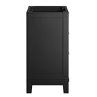 Modway Dixie 24" Solid Wood Bathroom Vanity Cabinet - Black-Full-Extension Drawers
