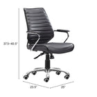 Zuo Enterprise Low Back Office Chair - Black-8