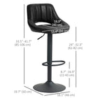 HOMCOM Adjustable Counter Height Bar Stools - Black - 2 Pack-Channel tufts and undercut design make a distinctive statement in any setting
