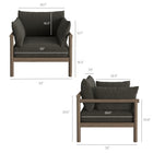 Modway Eleni Outdoor Teak Wood Armchair - Weathered Grey Flint-Four Outdoor Cushions