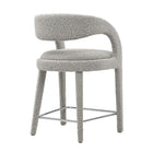 Modway Pinnacle Boucle Upholstered Counter Stool - Taupe Silver - Set of 2-7