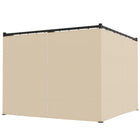 Outsunny Retractable Pergola Canopy with Sidewalls - 10' x 10' - Beige-Retractable PU-coated polyester canopy for sun protection 