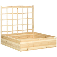 Outsunny Wooden Raised Garden Bed with Trellis-Lattice-work trellis for climbing plants
