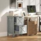 HOMCOM 2-Drawer Letter/A4 Filing Cabinet - Stone Grey-Quality drawer slides ensure silence and smoothness for easy access
