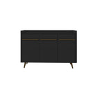 Manhattan Comfort Bradley 53.54" Mid-Century Modern Buffet Stand - Black-Mid-Century Modern Buffet Stand for Dining and Living Room Use