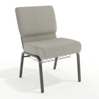 Flash Furniture HERCULES Series 21"W Church Chair in Grey Dot Fabric with Book Rack - Silver Vein Frame-Set of 4 Multipurpose Church Chairs