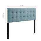 Modway Lily Biscuit Tufted Performance Velvet Full Headboard - Light Blue-Velvet Polyester Upholstery