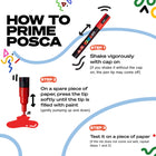Uni POSCA Water-Based Paint Markers with Reversible Brush Tip - 1.0mm/4.0mm - Assorted - 16 Pack-Brush tip offers precision detailing while also making colouring larger areas quicker than a bullet tip