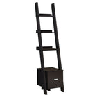 Monarch Specialties 2765 69"H Bookcase - Espresso Corner Etagere W/ Drawer-3 Fixed staggered shelves for books and accessories
