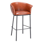 Zuo Garston Barstool - Brown-Armrest support