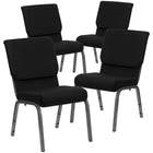 Flash Furniture HERCULES Series 18.5"W Stacking Church Chair in Black Fabric - Silver Vein Frame-800 lb. Weight Capacity