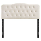 Modway Annabel Stain-Resistant Performance Velvet Full Headboard - Alabaster-Dense Foam Padded Headboard