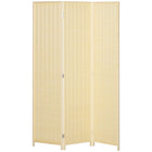 HOMCOM 3 Panel Bamboo Hand-Woven Freestanding Room Divider for Home Office - Natural Wood-Great for creating a personal space or dividing up large rooms
