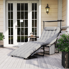 Outsunny Folding Tanning Chair - Sun Lounger with Canopy - Light Grey-Stackable chairs for space-saving storage solutions