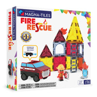 Magna-Tiles Fire Rescue 27-Piece Magnetic Construction Set-What’s Included: 27 magnetic pieces, including the Pullback Chassis, Mix and Match Firefighter Figure and Fire pieces