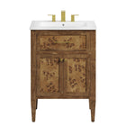 Modway Elysian 24" Wood Bathroom Vanity - White/Brown-Assembly Required