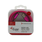 Fuse 3 ft. Metal Micro USB - Pink-Micro-USB Cables