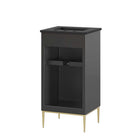 Modway Awaken 18" Bathroom Vanity - Black-Spacious Storage