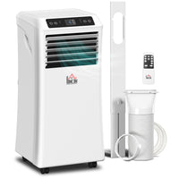 HOMCOM 8000 BTU Portable Air Conditioner with 4 Modes - White-Three functions: Cools, dehumidifies, fans. Sleep mode 
