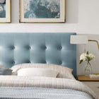 Modway Emily Biscuit Tufted Performance Velvet Queen Headboard - Light Blue-Elegant Biscuit Tufted Buttons