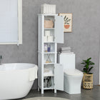 Kleankin Tall Bathroom Storage Cabinet with Shelves - White-Assembly required