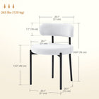 HOMCOM Dining Chairs with Steel Legs for Kitchen - Cream White - Set of 4-Robust steel legs provide support for stable standing