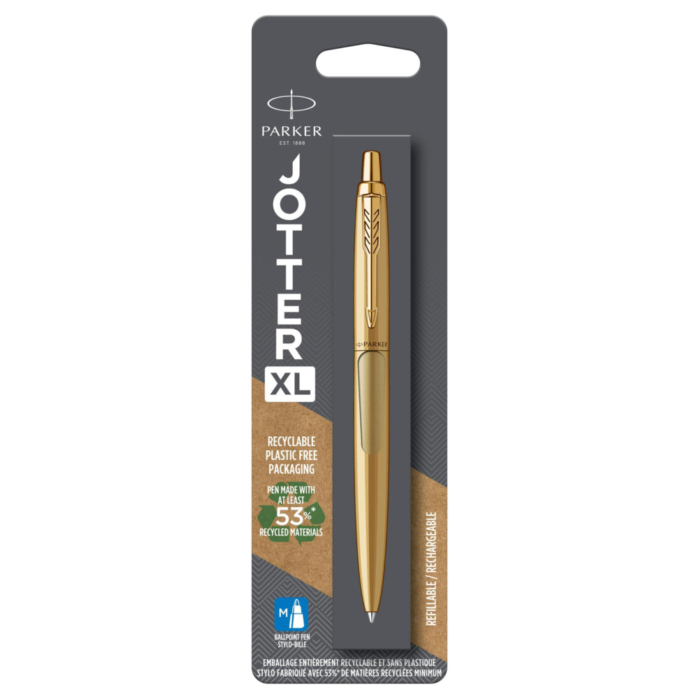PARKER12kゴールド スリム ペンシル 本体M a de in USA Parker Jotter XL Ballpoint Pen - Monochrome Matte Gold - Medium