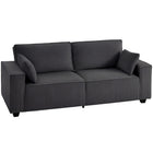 HOMCOM 86" Corduroy 3 Seater Sofa Couch with Spring Cushion - Dark Grey-Pocket springs and thick original foam ensure balanced softness and long-lasting support  