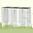 PawHut 71" L Catio Outdoor Cat Enclosure - White-Considerate waterproof top design 