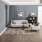 Modway Darja Distressed Rustic Modern Area Rug - 8 ft W x 10 ft L - Light/Dark Tan-Tight Low Pile Weave