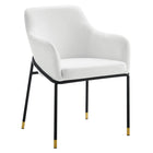 Modway Jovi Performance Velvet Dining Armchair - Black/White-Retro Modern Dining Armchair