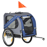 Aosom Pet Foldable Bicycle Wagon with Hitch - Blue-Sturdy steel frame and durable 600D Oxford fabric 