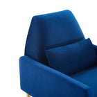 Modway Liliana Performance Velvet Armchair - Navy-Chair Weight Capacity: 331 lb