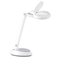 OttLite Space-Saving LED Magnifier Desk Lamp - Clearsun - White-Proprietary exclusive OttLite ClearSun LED - reduces eyestrain by 51%