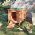 PawHut 17" H Wooden Rabbit Hutch - Orange-Subtle heart shaped lock easily handle while providing beautiful exterior 