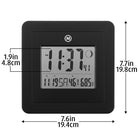 Marathon Digital Wall Clock with Day, Date, Week Number, Temperature, Alarm & Moon Phase - Black (CL030049BK)-Digital desktop/alarm clock with snooze function displays time, calendar, week number, moon phase and indoor temperature.