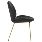 Modway Scoop Gold Stainless Steel Leg Performance Velvet Dining Chair - Black-Vintage Glamour Style