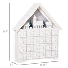 HOMCOM Light Up Christmas Advent Calendar House with Countdown Drawers - Village - White-Including 24 day countdown drawer, allow you to put notes and treats to get everyday surprise and fun 