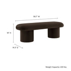 Modway Orla Performance Velvet Bench - Chocolate Brown-Dense Foam Seat
