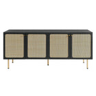 Modway Chaucer 69.5" Sideboard - Black-Wood Grain Laminate