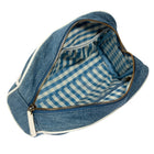 Gry Mattr Denim Pouch with Contrast Trim - 8" × 5" × 3" - Blue-Interior slip pocket for small items