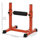 Soozier Bulgarian Split Squat Stand - Red-Comfortable foam ankle rollers let you go harder without distractions