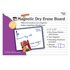 Charles Leonard Magnetic Dry Erase Board - 17" x 23" - with Eraser/Marker and 2 Magnets - Blue Frame-Each board has a dry-erase marker with eraser and two color matching magnets