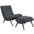 Modway Ramp Upholstered Fabric Lounge Chair Set - Grey-Modern Lounge Chair