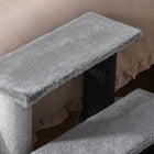 PawHut 19" 3-Step Cat Stairs with Toy - Light Grey-Colour: Light Grey, Black 