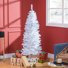 HOMCOM 5' Artificial Christmas Tree with Auto Open - White-Realistic plastic branches give a full and lush look to the tree 